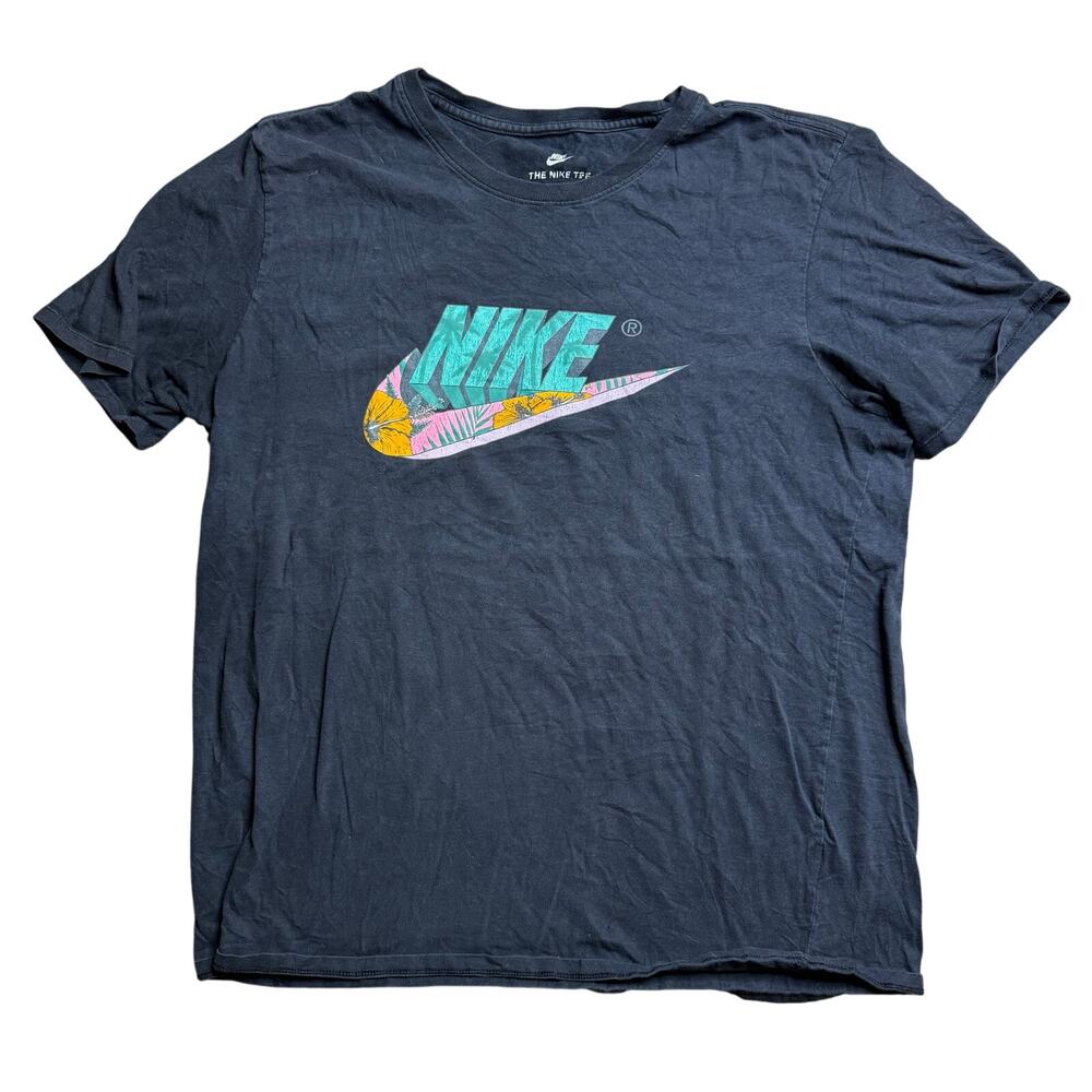 NIKE TEE L LARGE BLACK VINTAGE 90s used WORKOUT BASKETBALL GEAR SHIRT TSHIRT